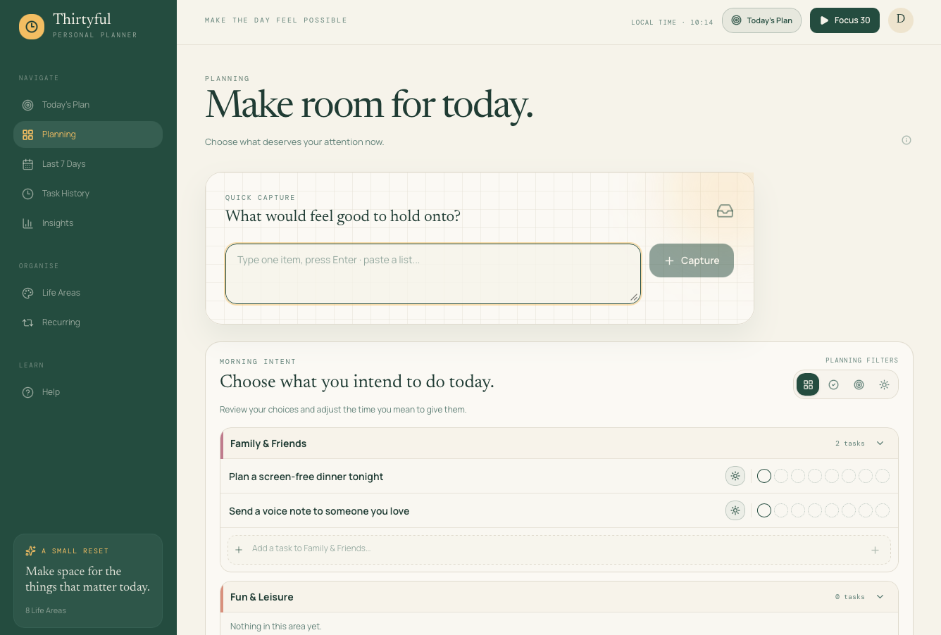Planning view